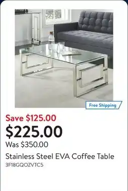Walmart Stainless Steel EVA Coffee Table offer