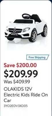 Walmart OLAKIDS 12V Electric Kids Ride On Car offer