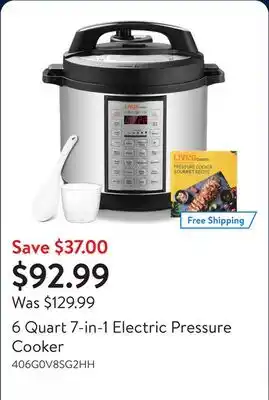 Walmart 6 Quart 7-in-1 Electric Pressure Cooker offer