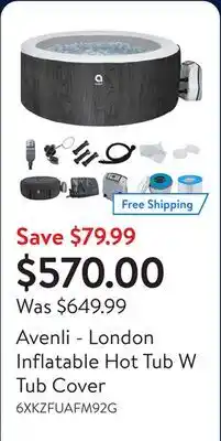 Walmart Avenli - London Inflatable Hot Tub W Tub Cover offer