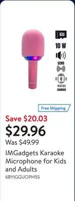 Walmart IMGadgets Karaoke Microphone for Kids and Adults offer