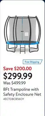 Walmart 8Ft Trampoline with Safety Enclosure Net offer