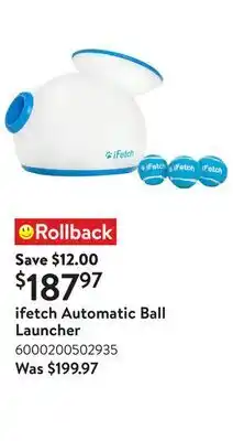 Walmart ifetch Automatic Ball Launcher offer