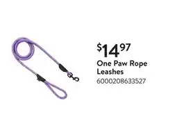 Walmart One Paw Rope Leashes offer