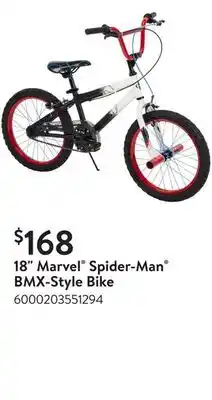 Walmart 18 Marvel Spider-Man BMX-Style Bike offer