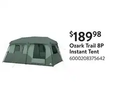 Walmart Ozark Trail 8P Instant Tent offer