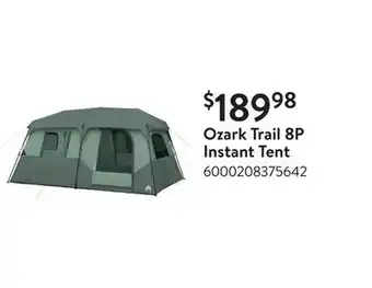 Walmart Ozark Trail 8P Instant Tent offer
