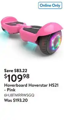 Walmart Hoverboard Hoverstar HS21 - Pink offer