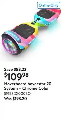 Walmart Hoverboard hoverstar 20 System – Chrome Color offer