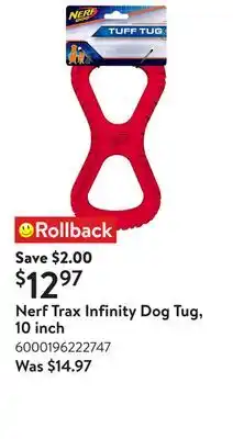Walmart Nerf Trax Infinity Dog Tug, 10 inch offer