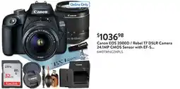 Walmart Canon EOS 2000D / Rebel T7 DSLR Camera 24.1MP CMOS Sensor with EF-S 18-55mm Zoom Lens offer