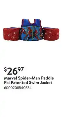 Walmart Marvel Spider-Man Paddle Pal Patented Swim Jacket offer