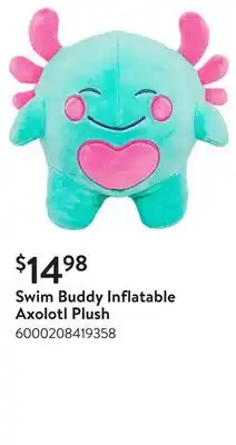 Walmart Swim Buddy Inflatable Axolotl Plush offer