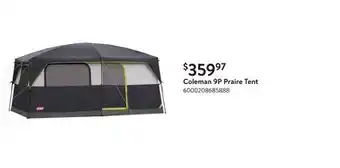 Walmart Coleman 9P Praire Tent offer