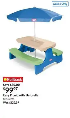 Walmart Easy Picnic with Umbrella offer