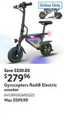 Walmart Gyrocopters Radi8 Electric scooter offer