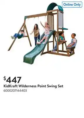 Walmart KidKraft Wilderness Point Swing Set offer