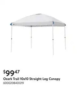 Walmart Ozark Trail 10x10 Straight Leg Canopy offer