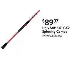 Walmart Ugly Stik 6'6 GX2 Spinning Combo offer