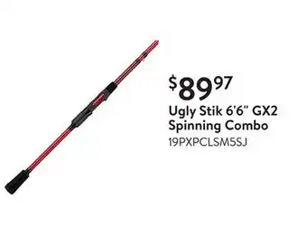 Walmart Ugly Stik 6'6 GX2 Spinning Combo offer