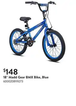 Walmart 18 Madd Gear BMX Bike, Blue offer