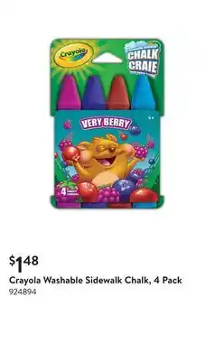 Walmart Crayola Washable Sidewalk Chalk, 4 Pack offer