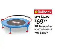 Walmart 3ft Trampoline offer