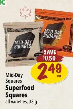 Farm Boy Mid-Day Squares Superfood Squares offer