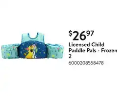 Walmart Licensed Child Paddle Pals - Frozen 2 offer
