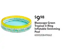 Walmart Bluescape Green Tropical 3-Ring Inflatable Swimming Pool offer