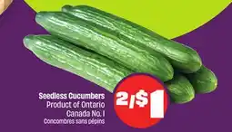 FreshCo Seedless Cucumbers Product of Ontario Canada No. 1 offer