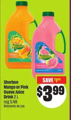 FreshCo Sherbon Mango or Pink Guava Juice Drink 2 L offer
