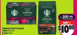 FreshCo Starbucks Roast & Ground Coffee 340 g or K-Cups 10 pk offer