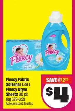 FreshCo Fleecy Fabric Softener 1.36 L Fleecy Dryer Sheets 80 pk offer
