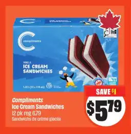 FreshCo Compliments Ice Cream Sandwiches 12 pk offer