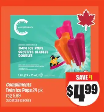 FreshCo Compliments Twin Ice Pops 24 pk offer