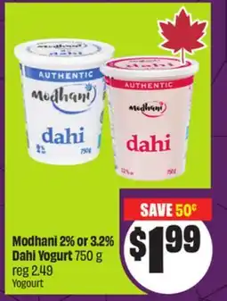 FreshCo Modhani 2% or 3.2% Dahi Yogurt 750 g offer