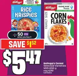 FreshCo Kellogg's Cereal Selected Varieties 450-650 g offer