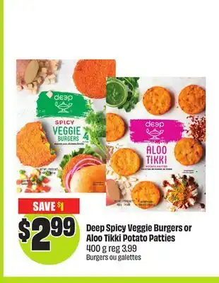 FreshCo Deep Spicy Veggie Burgers or Aloo Tikki Potato Patties 400 g offer