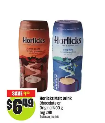 FreshCo Horlicks Malt Drink Chocolate or Original 400 g offer