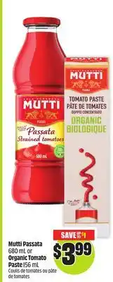 FreshCo Mutti Passata 680 mL or Organic Tomato Paste 156 mL offer