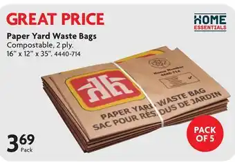 Home Hardware Paper Yard Waste Bags offer