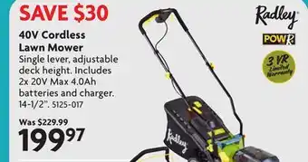 Home Hardware 40V Cordless Lawn Mower offer