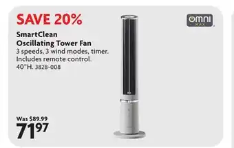 Home Hardware SmartClean Oscillating Tower Fan offer