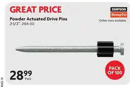 Home Hardware Powder Actuated Drive Pins offer