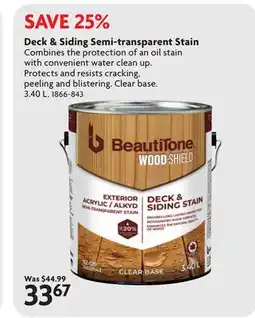 Home Hardware Deck & Siding Stain - Semi-Transparent Stain offer