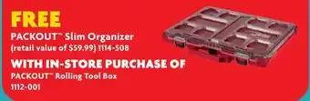 Home Hardware PACKOUT Slim Organizer offer