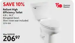 Home Hardware Reliant High Efficiency Toilet offer