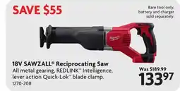 Home Hardware 18V SAWZALL Reciprocating Saw offer