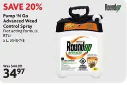 Home Hardware Pump 'N Go Advanced Weed Control Spray Fast acting formula. RTU offer
